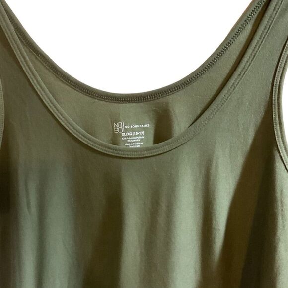 No Boundaries Juniors Size 15 Olive Green Racerback Tank Top - Picture 4 of 4